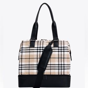 Beis mini weekender in plaid